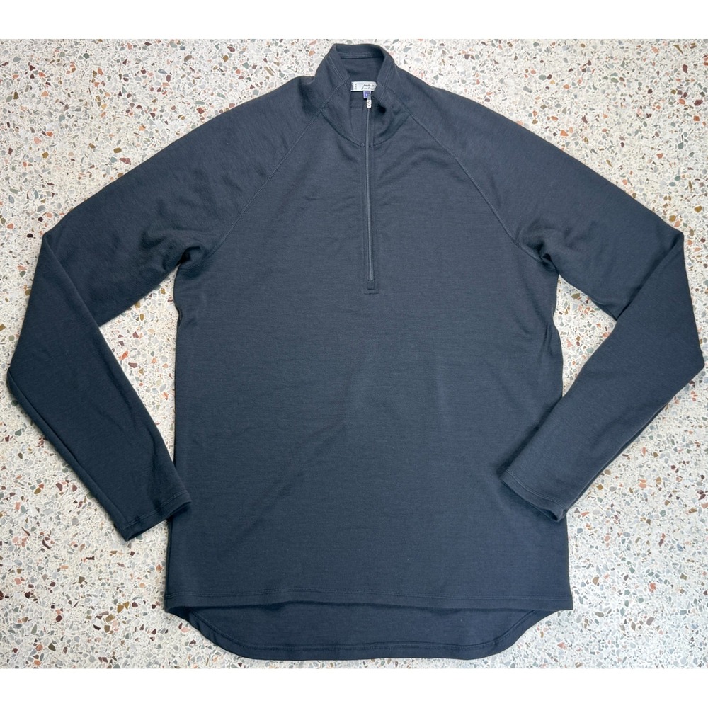 Ibex 1/4 Zip Men's Long Sleeve 100% Merino Wool Sweater Size XL
